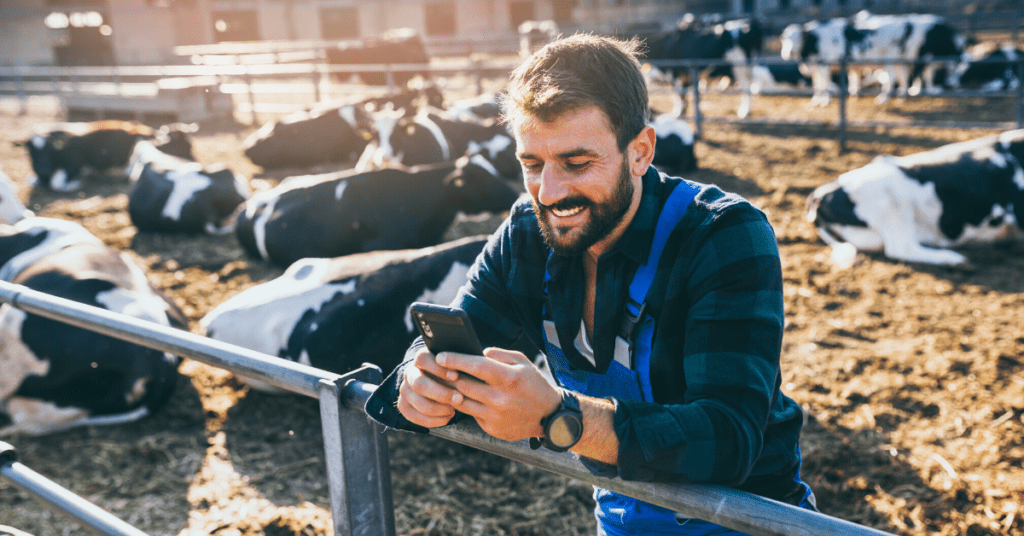 rural man on phone